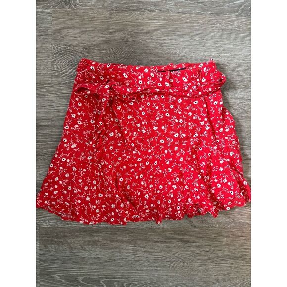 Zara EUC High Waist Ruffle Mini Skort With Ties Black Size S - Picture 7 of 9